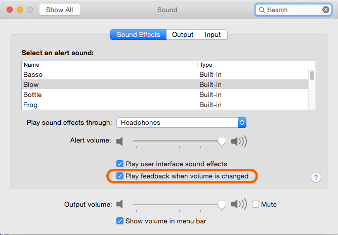 Sound Preferences Mac OS X